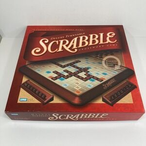 Scrabble Deluxe Turntable Rotating Crossword Word Game 2001 Parker Brothers